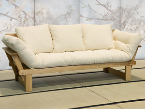 SESAMO - Japanese style 3 seater beech sofa bed _ Vivere Zen